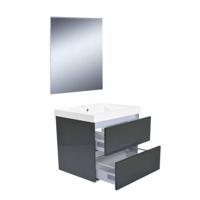 Badkamermeubelset Luna 60X47 Hoogglans Grijs Aqua Splash - thumbnail