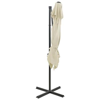 VidaXL Zweefparasol met dubbel dak 250x250 cm zandkleurig