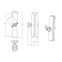 RAM Mount RAM-201U-D montageset (232 mm) - thumbnail