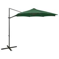 VidaXL Zweefparasol met paal en led-verlichting 300 cm groen - thumbnail