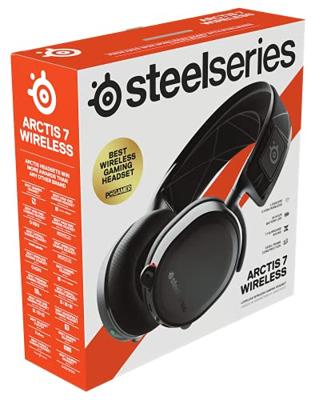 SteelSeries Arctis 7 draadloze gamingheadset - DTS-hoofdtelefoon: X v2.0 surround voor pc en PlayStation 5, PS4 - zwart