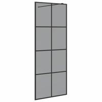VidaXL Inloop douche wand zwart 80 x 195 cm gehard glas - thumbnail