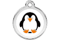 Penguin roestvrijstalen hondenpenning medium/gemiddeld dia. 3 cm RedDingo - Reddingo - thumbnail