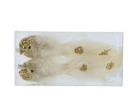 Vogel foam L4b15h5 cm soft/goud a2 2 st Decoris - Decoris - thumbnail