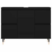 Badkamerkast 80x33x60 cm bewerkt hout zwart - thumbnail