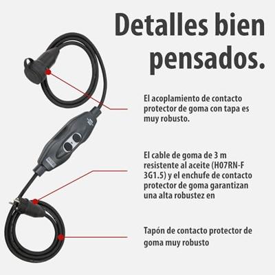 Brennenstuhl 1160210 Tussenschakelaar voor persoonsbescherming PRCD-S Zwart IP44