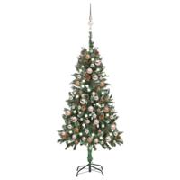 VidaXL Kunstkerstboom met verlichting kerstballen dennenappels 180 c5 - thumbnail