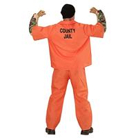 Oranje gevangenis kostuum met tattoo&apos;s - thumbnail