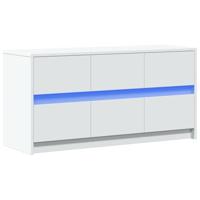 Tv-meubel met LED 100x34x50 cm bewerkt hout wit - thumbnail