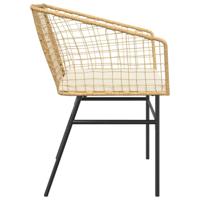 Tuinstoelen 2 st met kussens poly rattan bruin - thumbnail