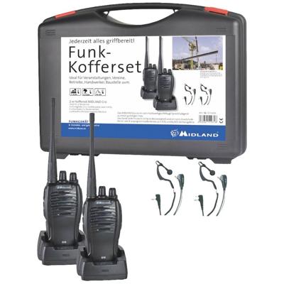 Midland G10 Pro PMR 2er Handwerker-Koffer C1107.S1 PMR-portofoon Set van 2 stuks Midland G10 Pro PMR 2er Handwerker-Koffer C1107.S1 PMR-portofoon Set van 2 stuks