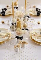 Transparant Met Gouden Stippen Organza Op Rol (9m x 0.36m) - thumbnail