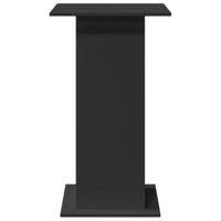 Bartafel met opbergruimte 60x60x102 cm bewerkt hout zwart - thumbnail