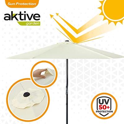 Parasol Aktive Crème Aluminium Staal 270 cm