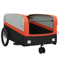 VidaXL Fietstrailer 45 kg ijzer zwart en oranje - thumbnail