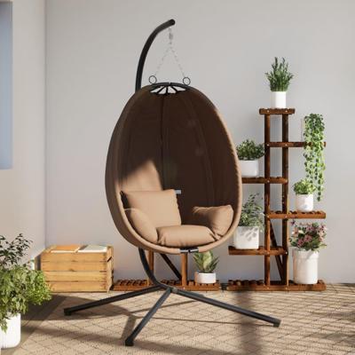 VidaXL Hangstoel met standaard stof en staal taupe
