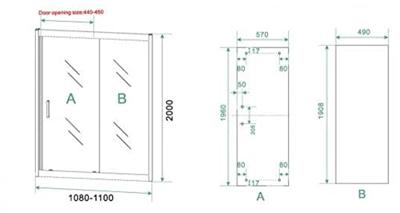 Saqu Sturdy douchecabine met schuifdeur incl. antikalk 110x100x200cm mat zwart