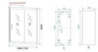 Saqu Sturdy douchecabine met schuifdeur incl. antikalk 110x100x200cm mat zwart - thumbnail