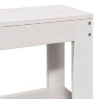 Hoofdbord met schappen 200 cm massief grenenhout wit - thumbnail