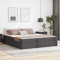 Opbergbed met matras met matras Grijs 180 x 200 cm Nep Leer - thumbnail
