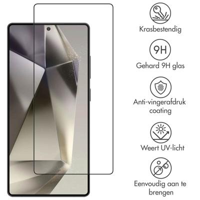 Accezz Gehard Glas Full Cover voor Samsung Galaxy S25 Ultra Smartphone screenprotector Transparant Accezz Gehard Glas Full Cover voor Samsung Galaxy S25 Ultra Smartphone screenprotector Transparant
