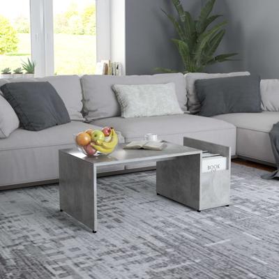 VidaXL Salontafel 90x45x35 cm bewerkt hout betongrijs