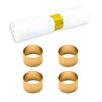 ECHTWERK Tafel accessoires (servetringen "rond" gemaakt van ede, Goud, 4-delig) - thumbnail