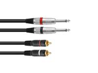 OMNITRONIC Adapter Cable 2xJack/2xRCA 6m bk - thumbnail