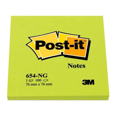 Post-it Notes, 100 vel, ft 76 x 76 mm, neongreon