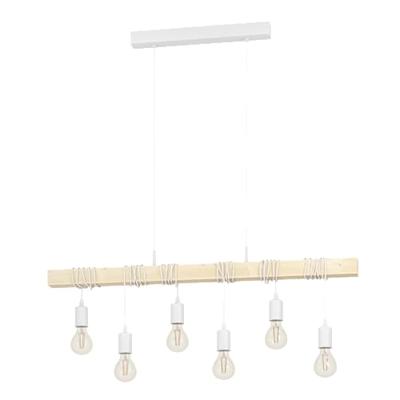 Eglo Houten hanglampTownshend 6-lichts hout met wit - 43705