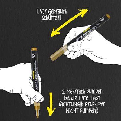 Acrylmarker online lettering 5 breedtes goud