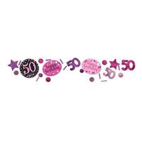Tafelconfetti 50 Jaar Sparkling Pink (34gr) - thumbnail