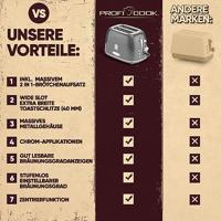 Profi Cook PC-TA 1193 Broodrooster RVS, Antraciet - thumbnail