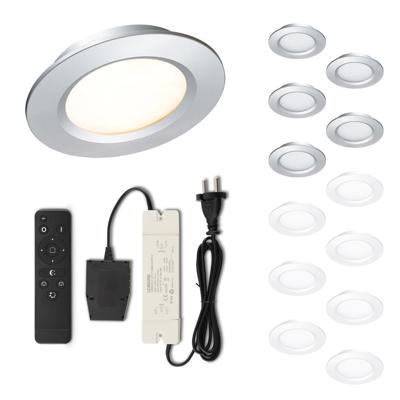 Set LED-inbouwspot met afstandsbediening Modena zilver 3W dimbaar 1-12 stuks