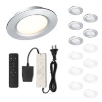 Set LED-inbouwspot met afstandsbediening Modena zilver 3W dimbaar 1-12 stuks - thumbnail