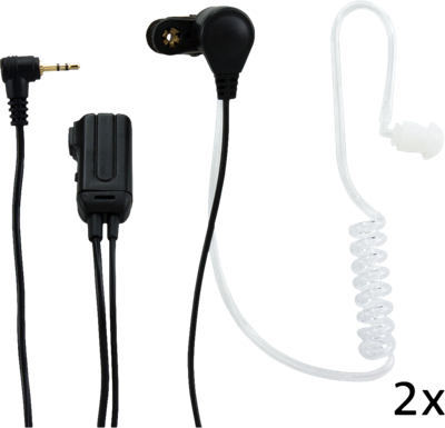 Alecto FRH-10 DUO hoofdtelefoon/headset In-ear Bosbes, Transparant