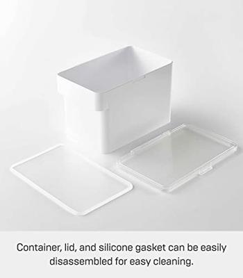 YAMAZAKI 5611 TOWER-container voor diervoeders met maatbeker 6L, droogvoer: ca. 3,5 kg, wit, ABS-hars/siliconen, minimalistisch ontwerp, 30 x 19,7 x 19,2 cm (l x b x h)