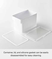 YAMAZAKI 5611 TOWER-container voor diervoeders met maatbeker 6L, droogvoer: ca. 3,5 kg, wit, ABS-hars/siliconen, minimalistisch ontwerp, 30 x 19,7 x 19,2 cm (l x b x h) - thumbnail