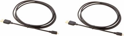 Amazon Basics 7WXKV4 verbindingskabel, USB 2.0, USB-A-stekker naar Micro USB B-stekker (2 stuks), 1,8 m, zwart