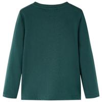 VidaXL Kindershirt met lange mouwen 128 donkergroen - thumbnail