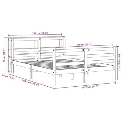 Bedframe zonder matras massief grenenhout wit 140x190 cm Bedframe zonder matras massief grenenhout wit 140x190 cm