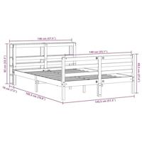 Bedframe zonder matras massief grenenhout wit 140x190 cm - thumbnail