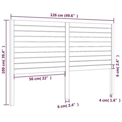 Hoofdbord 126x4x100 cm massief grenenhout wit