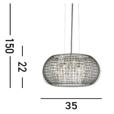 Searchlight Design hanglampCage Ø 35cm - 9094-4BK