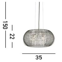 Searchlight Design hanglampCage Ø 35cm - 9094-4BK - thumbnail