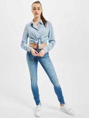 Only Onllecey Ls Knot Shirt Noos Wvn 15195910 Blouse Cloud Dancer Medium Blue