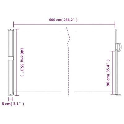 Windscherm uittrekbaar 140x600 cm bruin Windscherm uittrekbaar 140x600 cm bruin