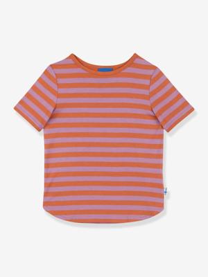 Gestreept T-shirt voor meisjes MAALARI FINKID, UV-bescherming roest