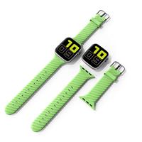 Siliconen 'Twist' bandje - Groen - Geschikt voor Apple Watch 44mm / 45mm / 46mm / 49mm - thumbnail