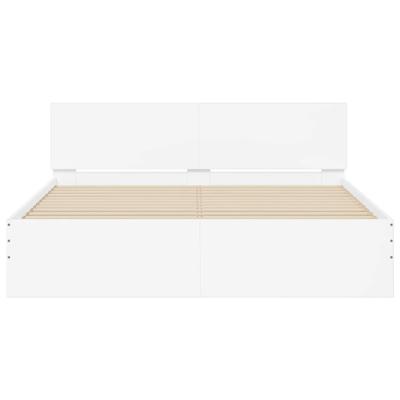 Bedframe met hoofdeinde en LED wit 150x200 cm